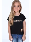 T-Shirt mit Tarndetails, schwarz NDZ8641 – Online-Shop – Boutique